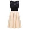 OUGES Women's Summer Sleeveless Lace Top Mini Pleated Party Dress - 连衣裙 - $24.99  ~ ¥167.44