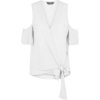Off White Wrap Front Cold Shoulder  - Camisa - curtas - 16.09€ 