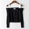 Off-the-shoulder strap long-sleeved slim - 半袖衫/女式衬衫 - $25.99  ~ ¥174.14