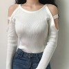 Off-the-shoulder versatile sexy bottomin - Shirts - $25.99  ~ £19.75