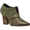 Olive Green Studded Fringe Boots - Сопоги - 