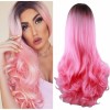 Ombre Wig Long Wavy  Black and Pink - Cosmetics - $15.00 