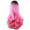 Ombre Wig Long Wavy  Black and Pink - Косметика - 