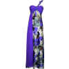 One Shoulder Floral Satin Long Gown Plus Size Purple - Kleider - $129.99  ~ 111.65€