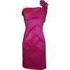 One Shoulder Ruffle Strap Knee-length Taffeta Sheath Dress Fuchsia - Vestidos - $49.99  ~ 42.94€