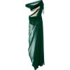One Shoulder Drape Silk Gown - Dresses - 