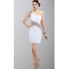 One Shoulder Short White Grade Dresses - 连衣裙 - $107.42  ~ ¥719.75