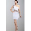 One Shoulder Short White Grade Dresses - Dresses - $107.42 