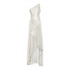 One Shoulder White Maxi - sukienki - 
