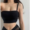 One-shoulder irregular short section exposed navel strapless strap bottom solid - Рубашки - короткие - $23.99  ~ 20.60€