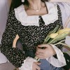 Ono Rose French Retro Girl Doll Collar Ruffle Sleeve Shirt Floral Top - Srajce - kratke - $29.99  ~ 25.76€