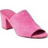 Open-Toe Block Heel Mules - Loafers - 