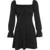 Open back strap long sleeve retro square - Dresses - $25.99  ~ £19.75