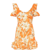 Orange Leaf Print Tie Back Shift Dress - Dresses - 