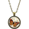 Orange Monarch Butterfly Necklace Pendan - Collares - 