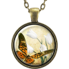 Orange Monarch Butterfly Necklace - Ogrlice - 