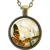 Orange Monarch Butterfly Necklace - Naszyjniki - 