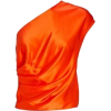 Orange One-Shoulder Silk Top - Other - 