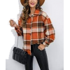 Orange Plaid Shacket - Jacket - coats - 