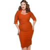 Orange cocktail dress - Obleke - 