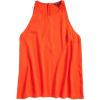 Orange high neck sleeveless blouse - Tanks - 