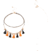 Orange tassel chain draper choker set - ネックレス - $28.00  ~ ¥3,151