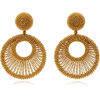 Oscar de la Renta Beaded Gold-Tone Clip - Earrings - 