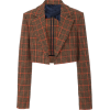 Oscar de la Renta Cropped Plaid Wool-Ble - Jacket - coats - $2.79 