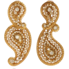 Oscar de la Renta Gold-Plated Crystal Cl - Earrings - 