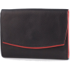 Osgoode Marley Ladies Leather Bifold with Flap Cover Wallet Black / Red Interior - Wallets - $59.99 