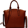 Ostrich printed top handle satchel - Hand bag - $80.00 