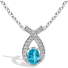 Oval Aquamarine Cross Pendant - Halsketten - $779.00  ~ 669.07€