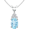 Oval Aquamarine Pendant - Necklaces - $519.00 