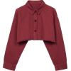 PARFOIS burgundy cropped blouse jacket - Jaquetas e casacos - 