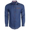 PAUL JONES Men's Casual Denim Shirt Long Sleeve Button Down Shirt - Рубашки - короткие - $12.99  ~ 11.16€