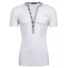 PAUL JONES Men's Casual Slim Fit Henley T-Shirts Short Sleeve - Koszule - krótkie - $9.99  ~ 8.58€