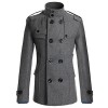 PAUL JONES Men's Classic Double Breasted Wool Blends Coat Jacket - Outerwear - $23.99 