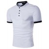 PAUL JONES Men's Slim Fit Short Sleeve Button Down Cotton Polo T-Shirts - Camisa - curtas - $7.99  ~ 6.86€