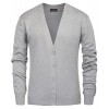 PAUL JONES Men's Stylish V-Neck Button Placket Cardigan Sweater with Ribbing Edge - Shirts - $18.99 