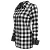 PEATAO Buffalo Plaid Shirt Women Roll up Sleeve Boyfriend Button Down Shirt (US Stock） - 半袖衫/女式衬衫 - $5.99  ~ ¥40.14