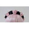 PInk Black Flower Headband Spikes - Pozostałe - 