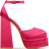 PLATFORM BLOCK HEEL IN PINK SATIN - Platforms - $33.99  ~ £25.83