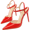 POINTED TOE BUCKLE STRAP PUMPS Red - Classic shoes & Pumps - $49.97 