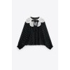 POLKA DOT BLOUSE WITH CONTRASTING COLLAR - Camisas - $45.90  ~ 39.42€