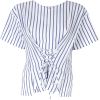 PORTSPURE striped lace-up top - 半袖衫/女式衬衫 - 