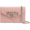 PRADA Logo Liberty leather shoulder bag - Clutch bags - 