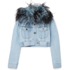 PRADA Cropped feather-trimmed denim jack - Куртки и пальто - $1,650.00  ~ 1,417.16€
