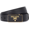PRADA Leather logo plaque belt - Cinturones - 