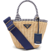 PRADA  Wicker and canvas basket bag - ハンドバッグ - 