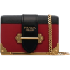 PRADA black and red cahier mini leather - バッグ クラッチバッグ - 